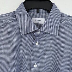 ETON Slim Fit Textured Twill Dress Shirt